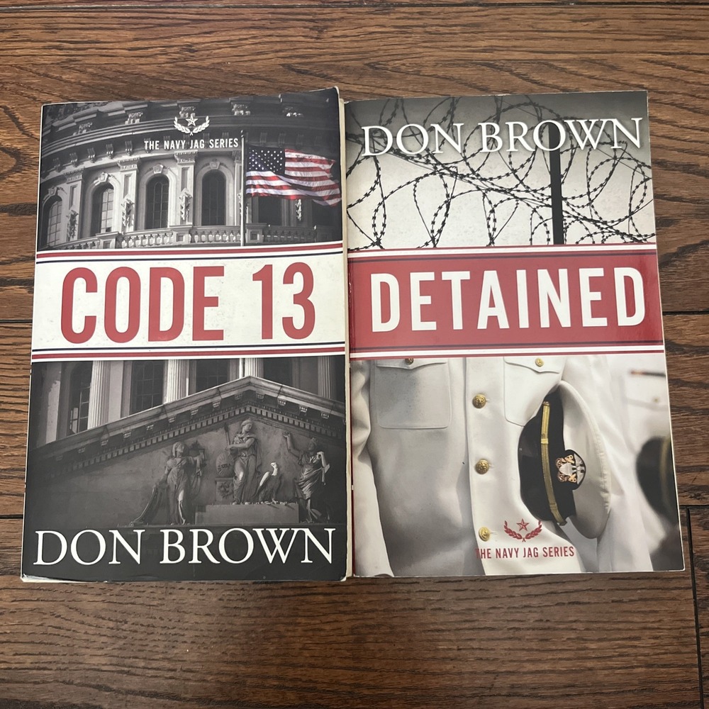 Lot Of 2 Don Brown The Navy Jag Series Books Detained And Code 13